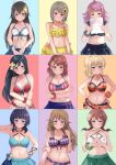 6+girls ahoge arm_behind_back arm_behind_head asaka_karin bangs bikini black_hair blonde_hair blue_eyes blue_hair blunt_bangs bow bow_bikini braid breasts brown_hair collarbone commentary_request crossed_arms emma_verde eyebrows_visible_through_hair flower frown green_eyes hair_bow hair_flower hair_ornament hands_on_hips hands_together holding_drawing konoe_kanata large_breasts long_hair looking_at_viewer love_live! love_live!_nijigasaki_high_school_idol_club medium_breasts miyashita_ai multicolored multicolored_background multiple_girls nakasu_kasumi navel o-ring o-ring_bikini ousaka_shizuku pink_eyes pink_hair reminiscence202 scrunchie short_hair short_hair_with_long_locks short_twintails side_ponytail skirt small_breasts swimsuit tennouji_rina twintails uehara_ayumu unhappy very_long_hair yellow_eyes yuuki_setsuna_(love_live!)