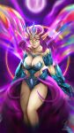  1girl artist_name breasts choplum empress_of_light fairy highres large_breasts monster_girl multicolored multicolored_background pointy_ears standing terraria 