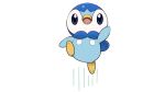  arm_up blue_eyes commentary_request creature full_body gen_4_pokemon motion_lines no_humans official_art open_mouth piplup pokemon pokemon_(creature) prj_pochama simple_background solo starter_pokemon toes tongue white_background 
