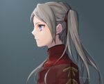  1girl blush brown_hair closed_mouth edelgard_von_hresvelg fire_emblem fire_emblem:_three_houses hair_ornament hair_ribbon long_hair ribbon robaco simple_background smile solo twintails violet_eyes younger 