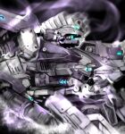  armored_core close-up glowing glowing_eyes mecha no_humans yossy_project 