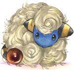  animal_focus black_eyes commentary_request highres looking_at_viewer marker_(medium) mofuo no_humans pokemon pokemon_(creature) sheep simple_background solo traditional_media white_background 