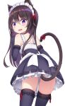  animal_ears bad_id bad_pixiv_id cat_ears cat_tail highres long_hair maid original red_ribbon ribbon shuuichi_(gothics) socks tail violet_eyes 