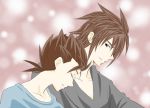   brown_hair closed_eyes father_and_son kratos_aurion lloyd_irving male short_hair tales_of_symphonia  
