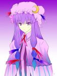  hat kamiyo_jookoo long_hair moon patchouli_knowledge portrait purple_eyes purple_hair solo touhou violet_eyes 