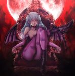  bat_wings boyaking breasts capcom cleavage demon_girl elbow_gloves gloves green_eyes green_hair head_wings headwings long_hair moon morrigan_aensland pantyhose sketch solo succubus vampire_(game) wings yellow_eyes 