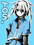  blue_eyes genis_sage male simple_background solo tales_of_symphonia white_hair 
