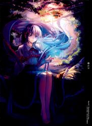  barefoot capelet frills highres kishiyo nagae_iku oarfish purple_hair shawl shiyo short_hair solo touhou 