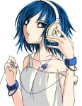  babydoll blue_eyes blue_hair fairy_tail hands headphones jewelry juvia_loxar necklace short_hair solo strap_slip wristband 