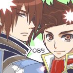  brown_hair father_and_son kratos_aurion lloyd_irving male redhead short_hair tales_of_symphonia 