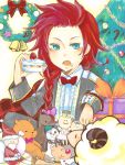  bear blue_eyes cake christmas doll gift long_hair male redhead sheep solo strawberry tales_of_symphonia toys tree zelos_wilder 