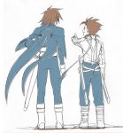  brown_hair father_and_son kratos_aurion lloyd_irving male short_hair simple_background sio_vanilla tales_of_symphonia 