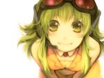  close-up face goggles goggles_on_head green green_eyes green_hair gumi headset oharu short_hair smile solo stare vocaloid 