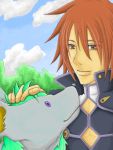  kratos_aurion male redhead short_hair solo tales_of_symphonia 