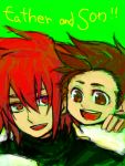  brown_eyes brown_hair father_and_son kratos_aurion lloyd_irving male oekaki red_eyes redhead short_hair tales_of_symphonia 