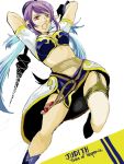  female judith pointy_ears purple_hair red_eyes simple_background solo tales_of_vesperia 