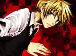  aqua_eyes blonde_hair formal kagamine_len koshian_(hishino) male necktie portrait solo suit vocaloid 