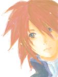  kratos_aurion male redhead short_hair simple_background solo tales_of_symphonia 