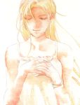   bare_shoulders blonde_hair bracelet closed_eyes female final_fantasy final_fantasy_iv kokekkomusi long_hair rosa_farrell solo  