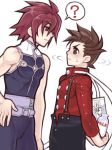  brown_hair father_and_son kratos_aurion lloyd_irving male milk redhead short_hair tales_of_symphonia 