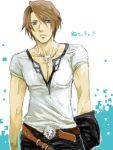  brown_hair character_request final_fantasy male necklace short_hair simple_background solo 