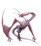  armor basilisk193 claws colored_skin creature creature_and_personification dragon dragon_tail fang fangs horrified horror_(theme) monster no_humans open_mouth original red_eyes scales spikes tail walking white_skin wings 