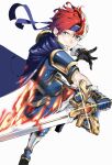  1boy armor attack binding_blade_(weapon) blue_eyes cape fire_emblem fire_emblem:_the_binding_blade fire_emblem_heroes headband highres male_focus redhead sword tpicm weapon 