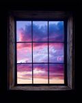  cloud_focus clouds commentary_request gradient_sky highres hoshiumisora indoors looking_out_window no_humans original pink_sky purple_sky scenery sky sunrise window yellow_sky 