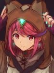  1girl bangs chest_jewel disguised_pyra_(xenoblade) fingerless_gloves gem gloves headpiece mawile829 pyra_(xenoblade) red_eyes redhead short_hair solo swept_bangs tiara xenoblade_chronicles_(series) xenoblade_chronicles_2 