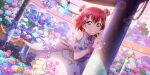  blush dress green_eyes kurosawa_ruby love_live!_school_idol_festival_all_stars pink_hair short_hair umbrella 