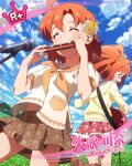  blush character_name closed_eyes dress idolmaster_million_live!_theater_days orange_hair short_hair smile yabuki_kana 