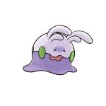  closed_eyes creature full_body gen_6_pokemon goomy no_humans numera_goomy open_mouth pokemon pokemon_(creature) simple_background solo turn_pale white_background 