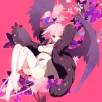  butterfly demon_girl error feet flower gin_(oyoyo) highres horns legs panties pink_eyes pink_hair pixiv_fantasia pixiv_fantasia_4 side-tie_panties solo thighhighs toeless_socks underwear white_legwear wings wrong_feet 