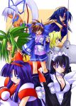  black_hair blonde_hair blue_eyes blue_hair chamcham green_eyes green_hair iroha majikina_mina nakoruru ponytail rimururu samurai_shodown samurai_spirits short_hair snk white_hair 