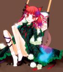  braid cat_ears cat_tail extra_ears kaenbyou_rin mousouchiku multiple_tails red_eyes red_hair redhead short_hair single_shoe solo tail touhou 