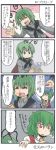  antenna antennae ascot cape closed_eyes comic crossed_bandaids dress_shirt fourth_wall frown green_hair highres kazami_yuuka kujira_lorant kujira_rooran red_eyes shaded_face shirt short_hair slit_pupils smile touhou translated vest wriggle_nightbug 