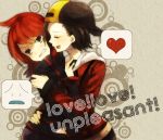  2boys black_hair couple gold_(pokemon) hat nintendo pokemon redhead silver_(pokemon) 