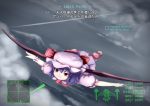  bow chipika cloud condensation_trail flying hat heads-up_display mountain parody radar rain remilia_scarlet sky touhou translated wings 