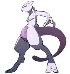  closed_mouth from_below full_body gen_1_pokemon highres legendary_pokemon mewtwo morio_(poke_orio) pokemon pokemon_(creature) simple_background solo standing toes violet_eyes white_background 