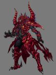  1other chain demon_tail farial grey_eyes heel_blade highres horned_shoulder monster_hunter_(series) red_armor tail varusaburosu_armor 