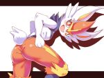  ass blush cinderace colored_skin cougar_(cougar1404) furry gen_8_pokemon looking_at_viewer open_mouth pokemon pokemon_(anime) pokemon_(creature) pokemon_swsh_(anime) red_eyes smile solo spiky_hair standing tail teeth tongue white_skin 