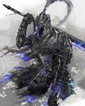  1boy armor artorias_the_abysswalker breastplate dark_souls_i full_armor gauntlets helmet highres holding holding_sword holding_weapon mail_armor male_focus pauldrons plume shimhaq shoulder_armor solo souls_(series) sword weapon 