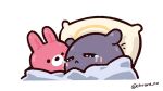  :&lt; blanket chroneco commentary english_commentary halo octopus pillow simple_background sleeping stuffed_animal stuffed_toy tako_(ninomae_ina&#039;nis) tears twitter_username virtual_youtuber white_background 