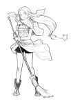  1girl broom capelet dress fantasy frills gloves greyscale hatching_(texture) head_wings holding holding_broom long_hair looking_at_viewer lordroach monochrome open_mouth original short_shorts shorts simple_background sketch solo standing star_(symbol) sweeping white_background wide-eyed wings 