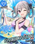  blush character_name grey_hair idolmaster idolmaster_cinderella_girls kanzaki_ranko long_hair red_eyes smile stars twintails wink 