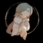  1girl chibi circlet closed_eyes cracked_egg dark_souls_(series) dark_souls_iii egg filianore_(dark_souls) long_hair pale_skin silver_hair sleeping solo_focus 