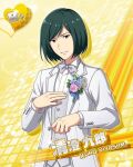  black_hair blue_eyes character_name groom idolmaster idolmaster_side-m kiyosumi_kurou short_hair smile tuxedo 