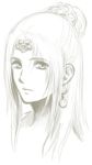  earrings female final_fantasy final_fantasy_iv long_hair monochrome natsuki_(pixiv57335) rosa_farrell sketch solo tiara 
