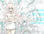  hairband holding long_hair mechanical_wings megurine_luka pink_hair takoluka usb vocaloid wings yume_koreshiki 