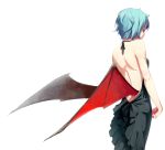  alternate_costume back bare_back bare_shoulders bat_wings blue_hair dress formal from_behind low_wings no_hat no_headwear open-back_dress open_back red_eyes remilia_scarlet sawasawa short_hair touhou wings 